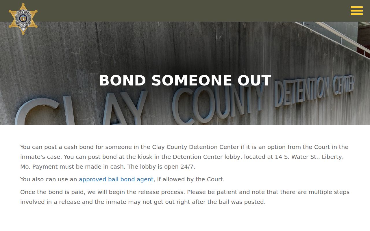 Clay County arrest lookup bond and release information